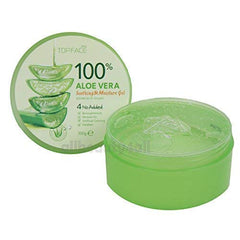 Top Face Aloe Vera Gel application on skin for soothing irritation and moisture.