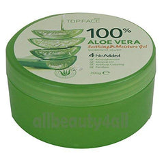 Top Face Aloe Vera Gel texture close-up shows fast-absorbing, refreshing feel.