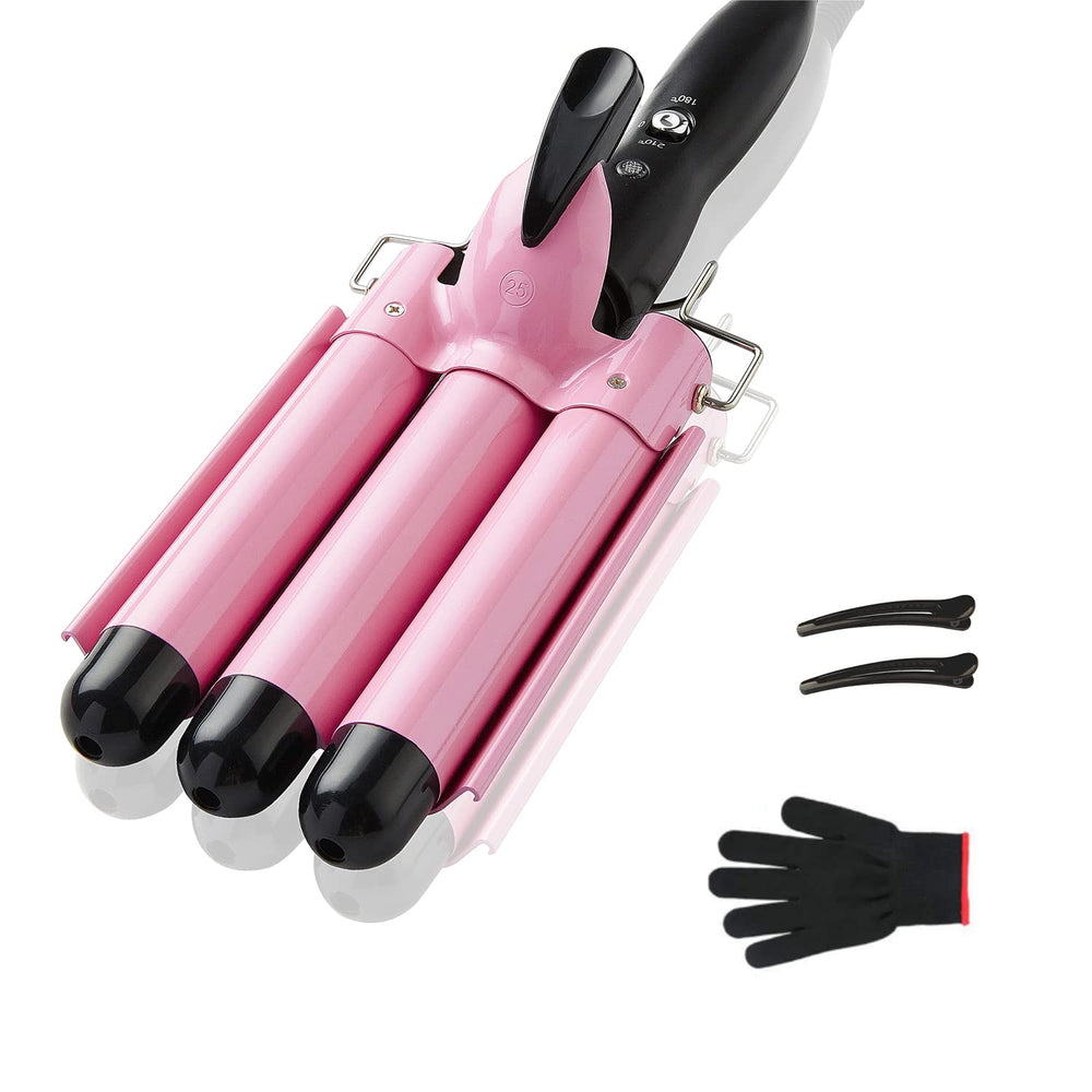 TOP4EVER 3 Barrel Curling Iron heat up action demonstrates fast styling for busy mornings