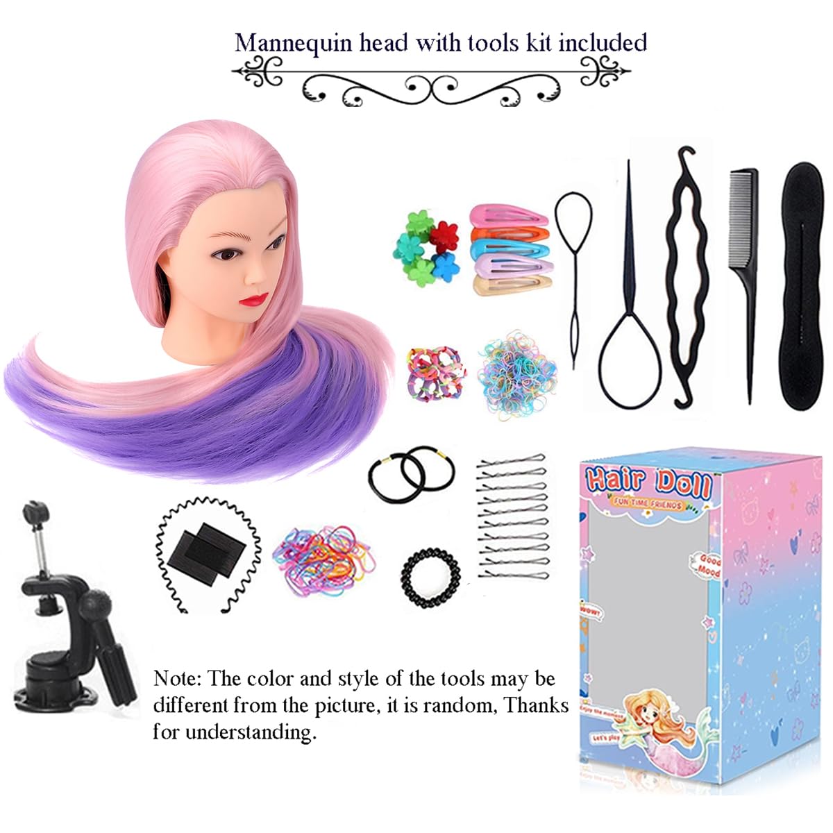 TopDirect braiding practice head designed for intricate braid work.