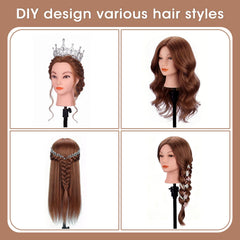 TopDirect mannequin head-100-real-hair-detail highlights authentic texture for coloring and restyling.