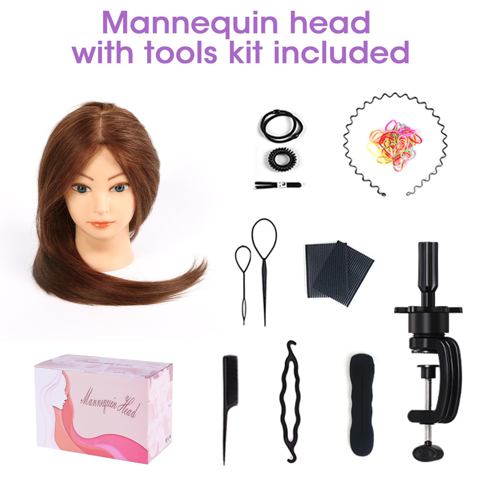TopDirect braided styling head for braiding and setting techniques.