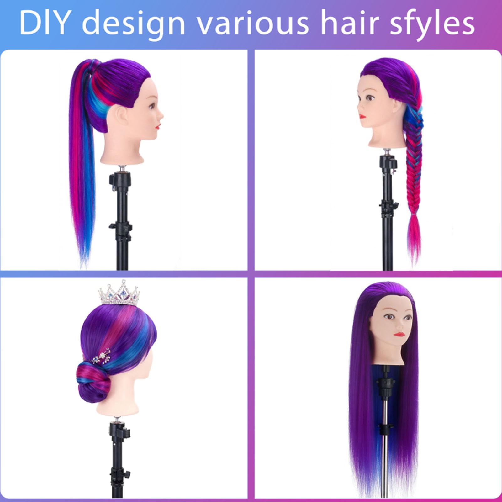 TopDirect mannequin head 29in back view for styling and cutting practice