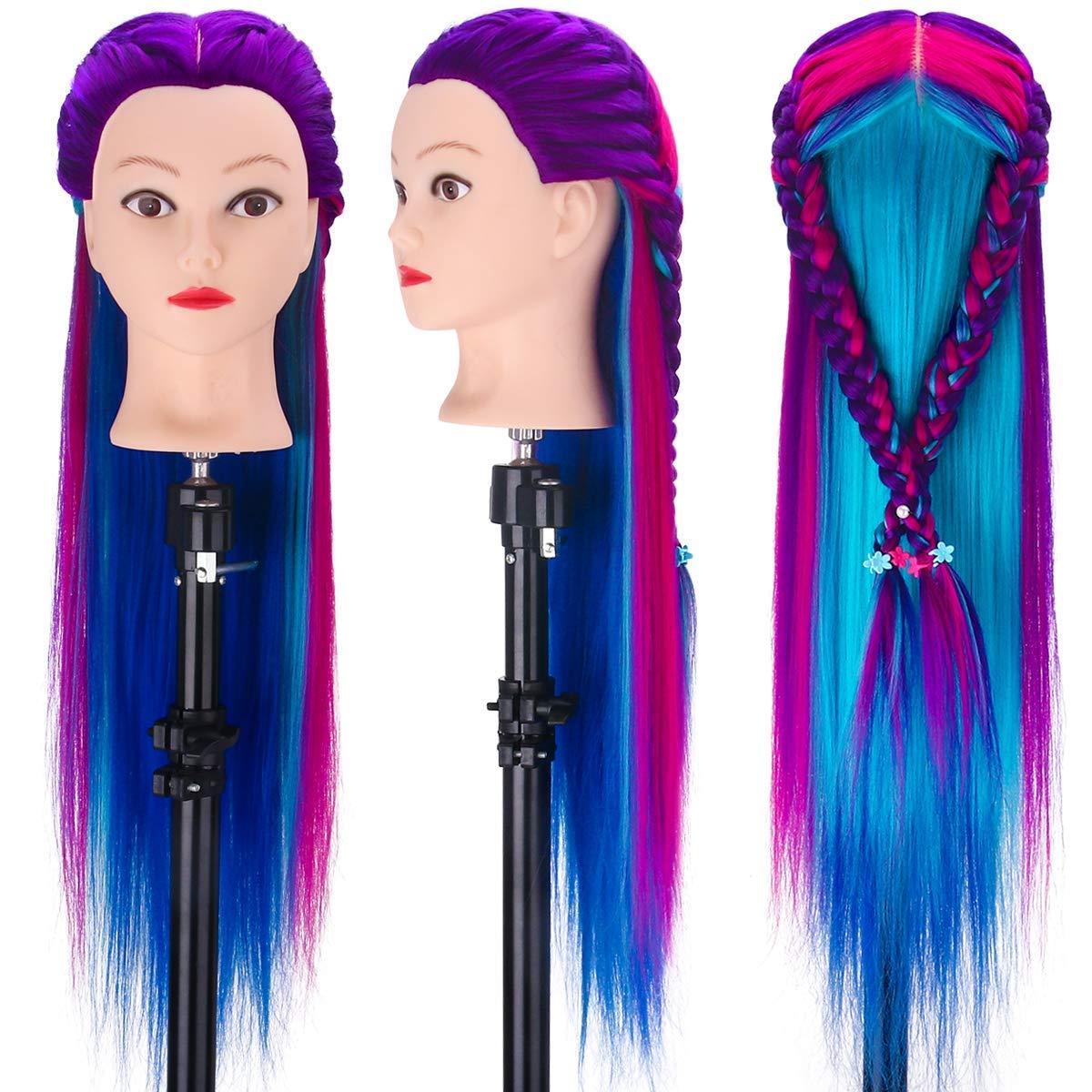 TopDirect hair mannequin 29in fiber close-up for realistic styling