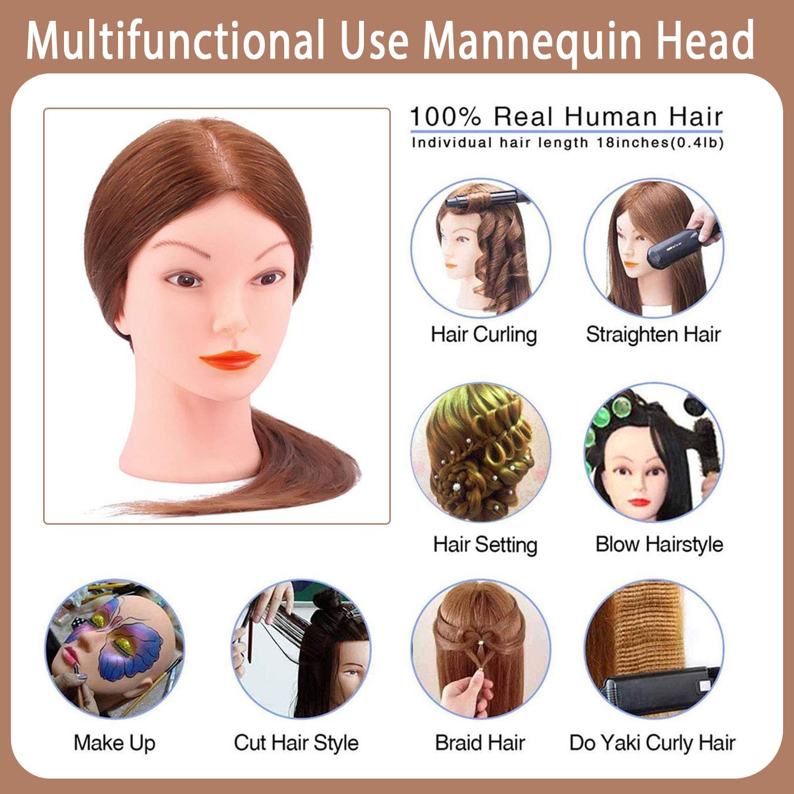 TopDirect mannequin head-colorable-hair demonstrates dyeing and customization in cosmetology training.