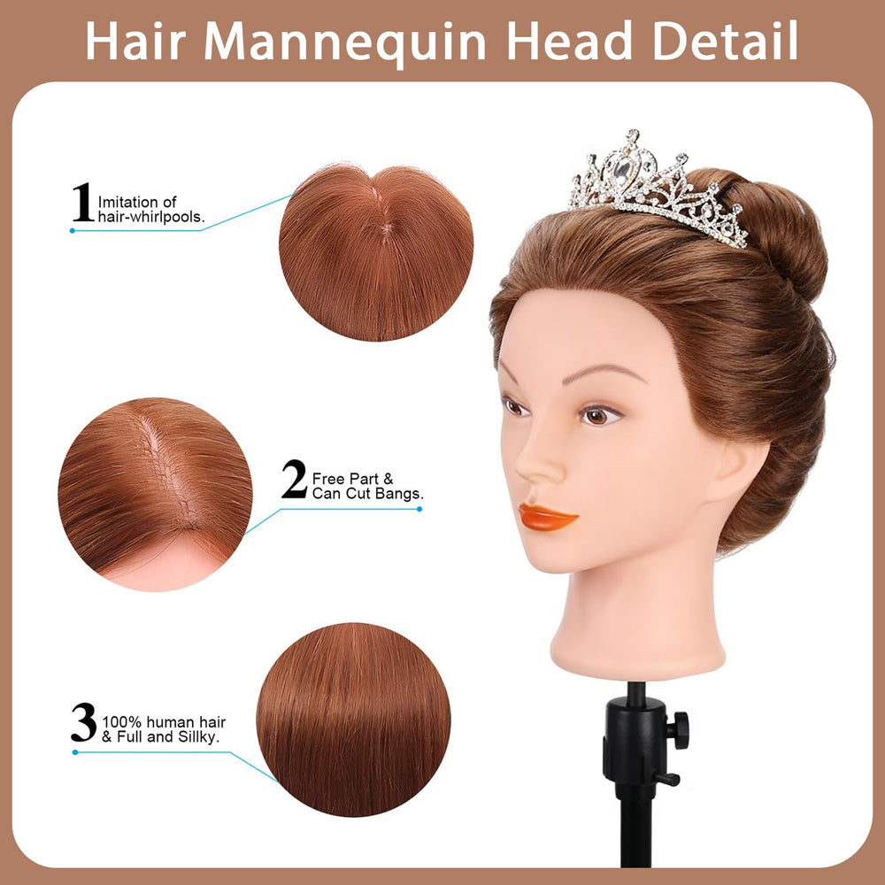 TopDirect mannequin head-curling-straightening-ready hair supports heat styling practice.