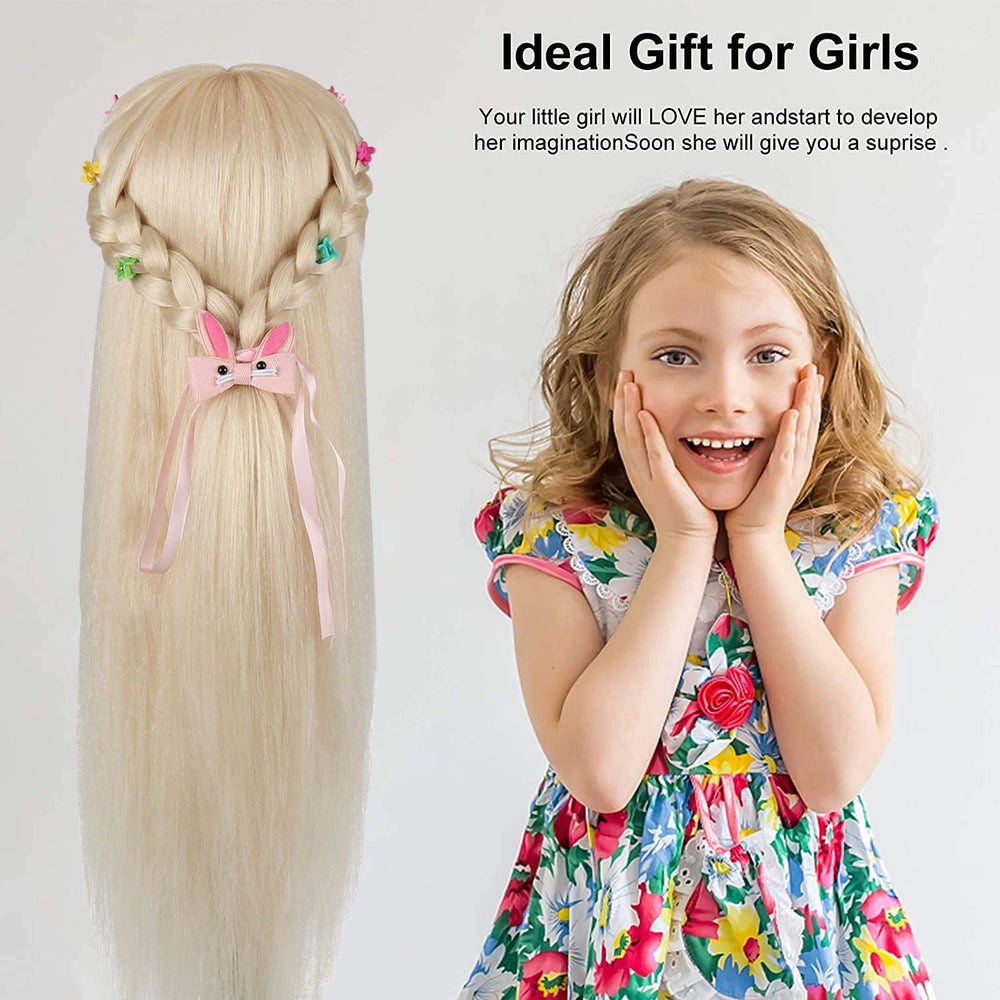 TopDirect mannequin head in styling action, suitable for curling and straightening practice.