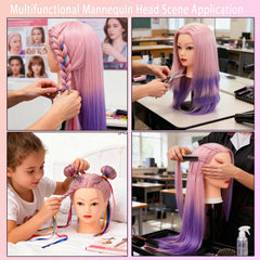 TopDirect multifunctional head supports cutting, curling, and braiding practice.