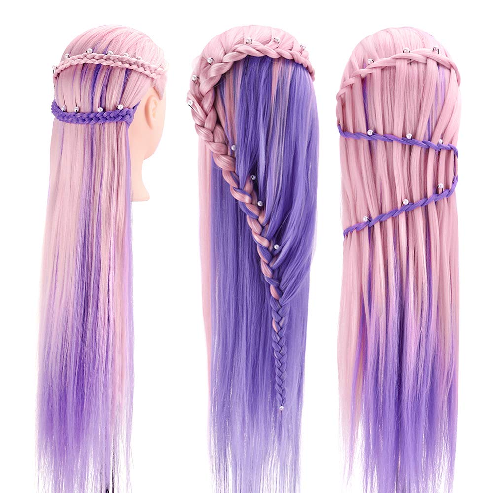 TopDirect synthetic hair mannequin suitable for repeated practice.