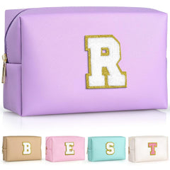 TOPEAST cosmetic travel bag purple patch close-up showing personalized style for trips