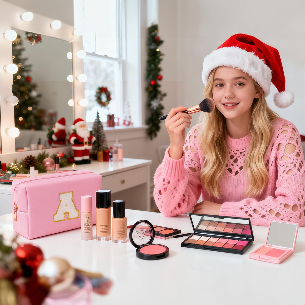 TOPEAST makeup bag shows waterproof material protecting cosmetics during travel.