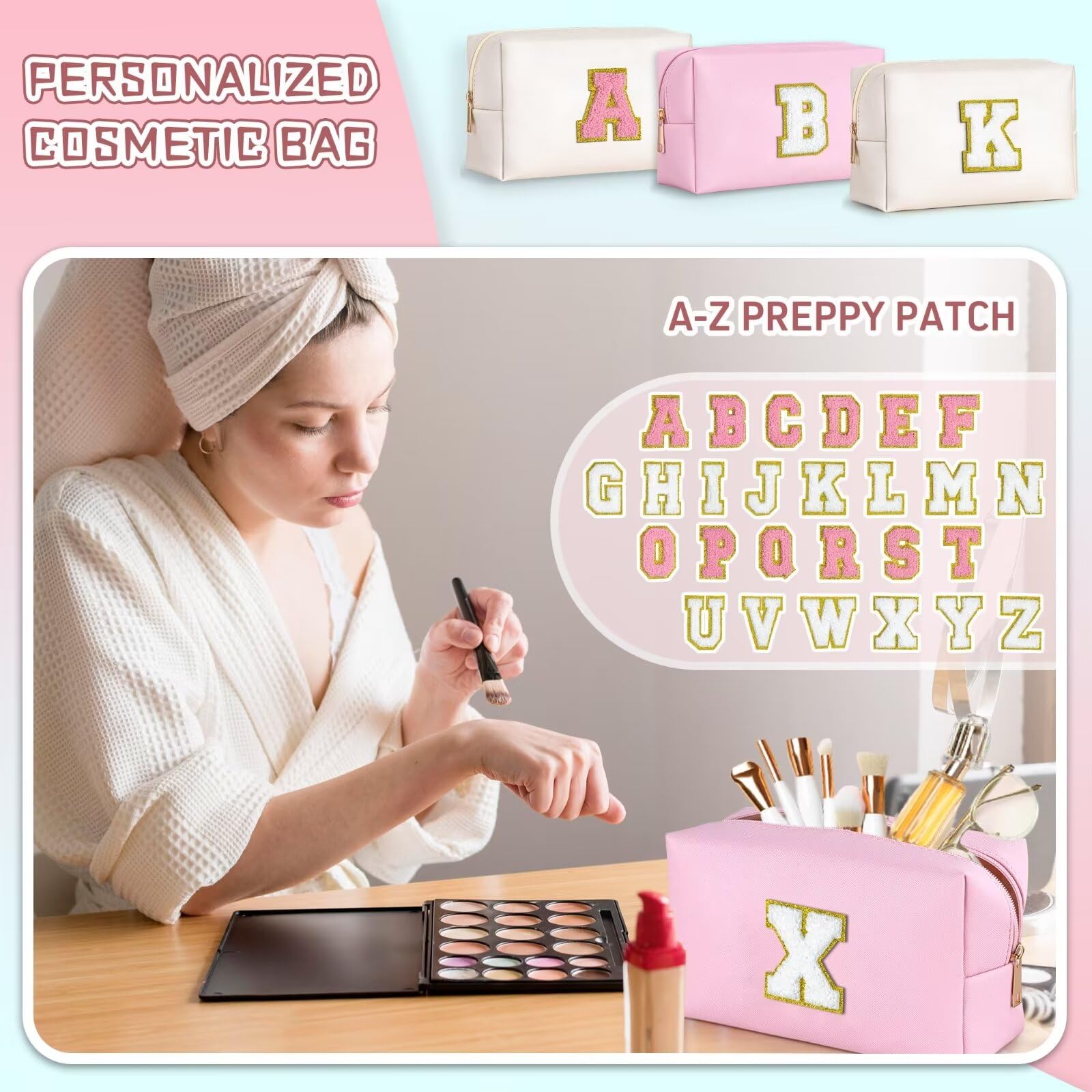 TOPEAST personalized patch closeup highlights monogram detail and skin-friendly texture.