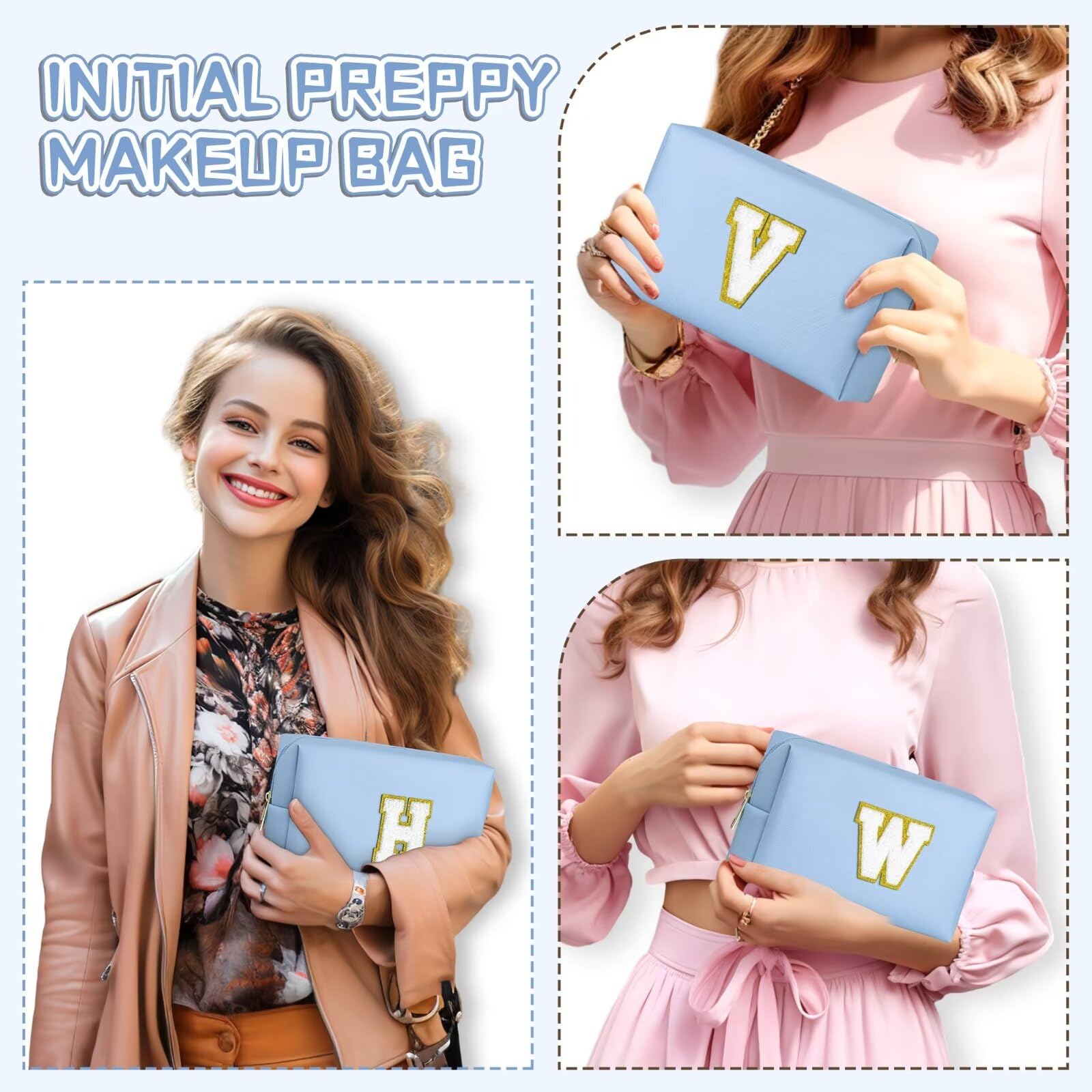 TOPEAST Sky blue patch bag pairs cute style with practical storage