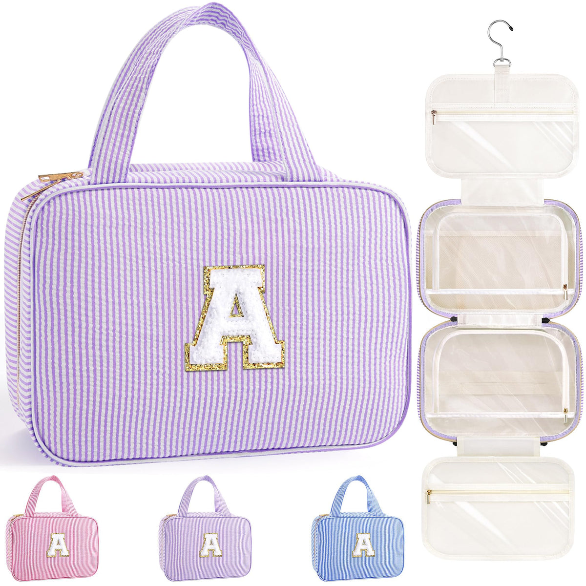 TOPEAST travel hanging toiletry bag in Purple A shown for organized packing on trips