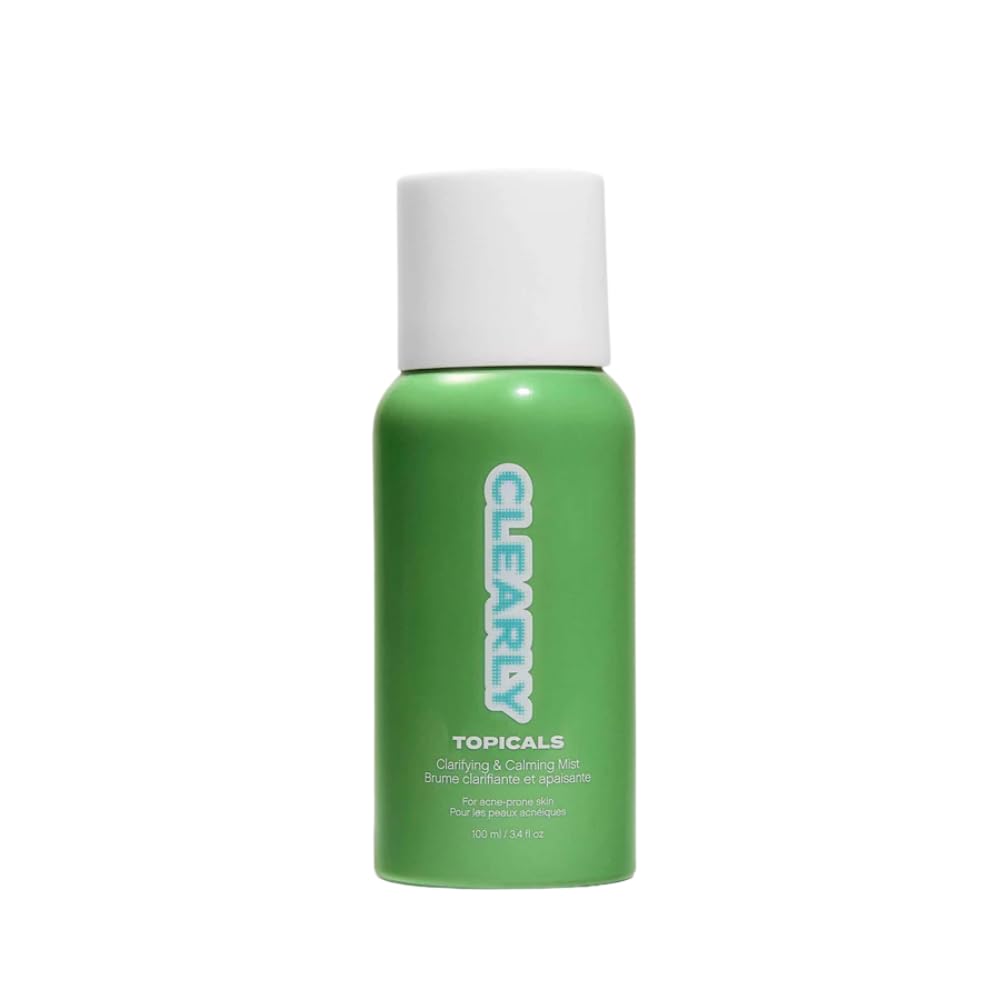 Topicals Clearly Acne Mist bottle front view with soothing clarifying formula