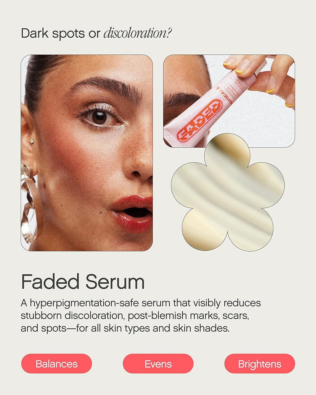 Topicals Faded serum texture swatch for lightweight absorption.