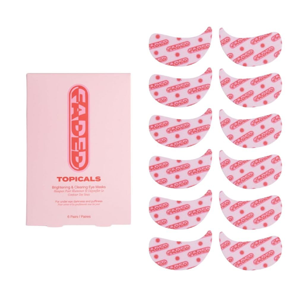 Topicals Faded packaging with under-eye patches for brightening and depuffing