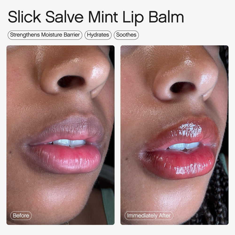 Topicals Slick Salve Mint lip balm barrier moment in challenging weather.