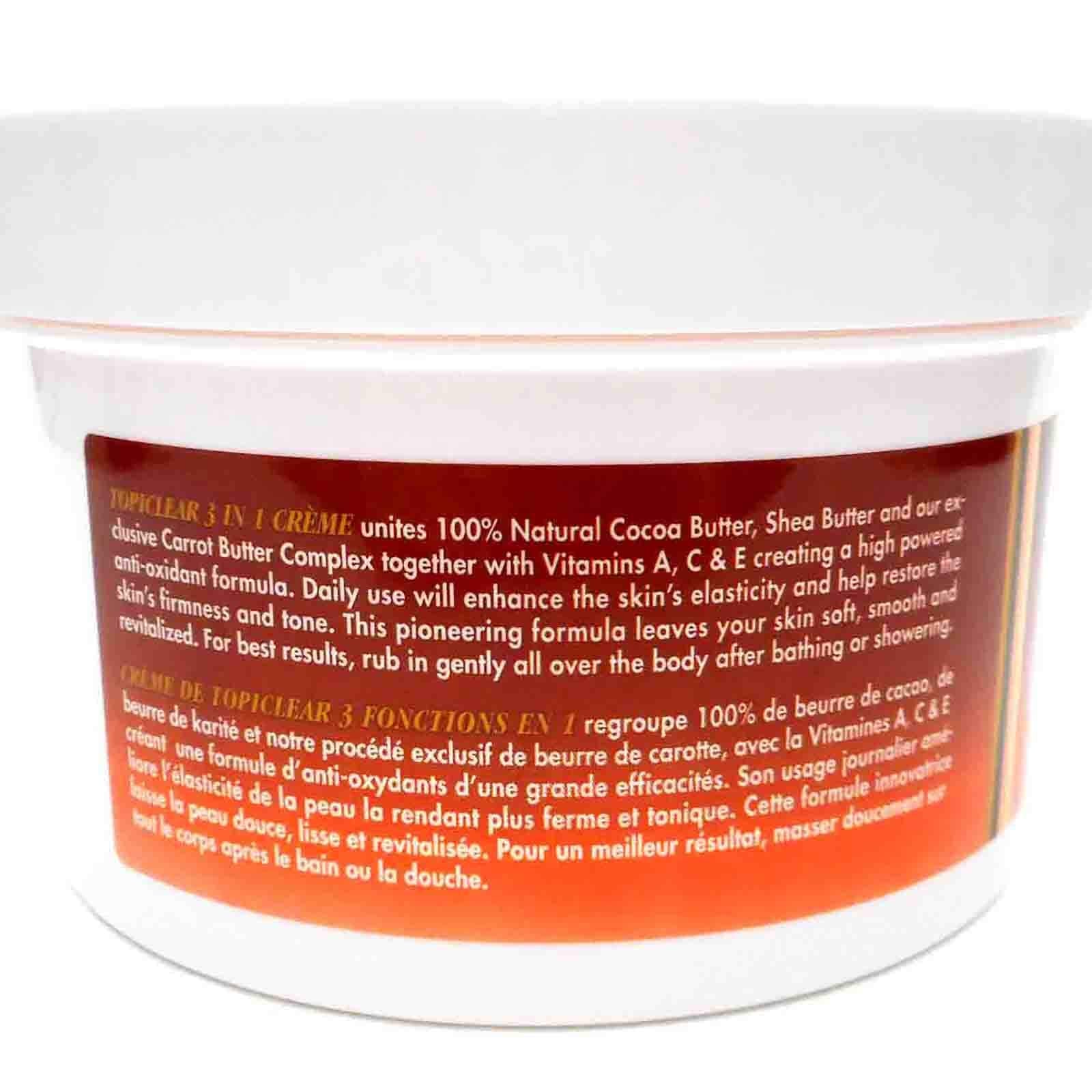 Topiclear cream texture application swatch demonstrates creamy glide for easy hydration.
