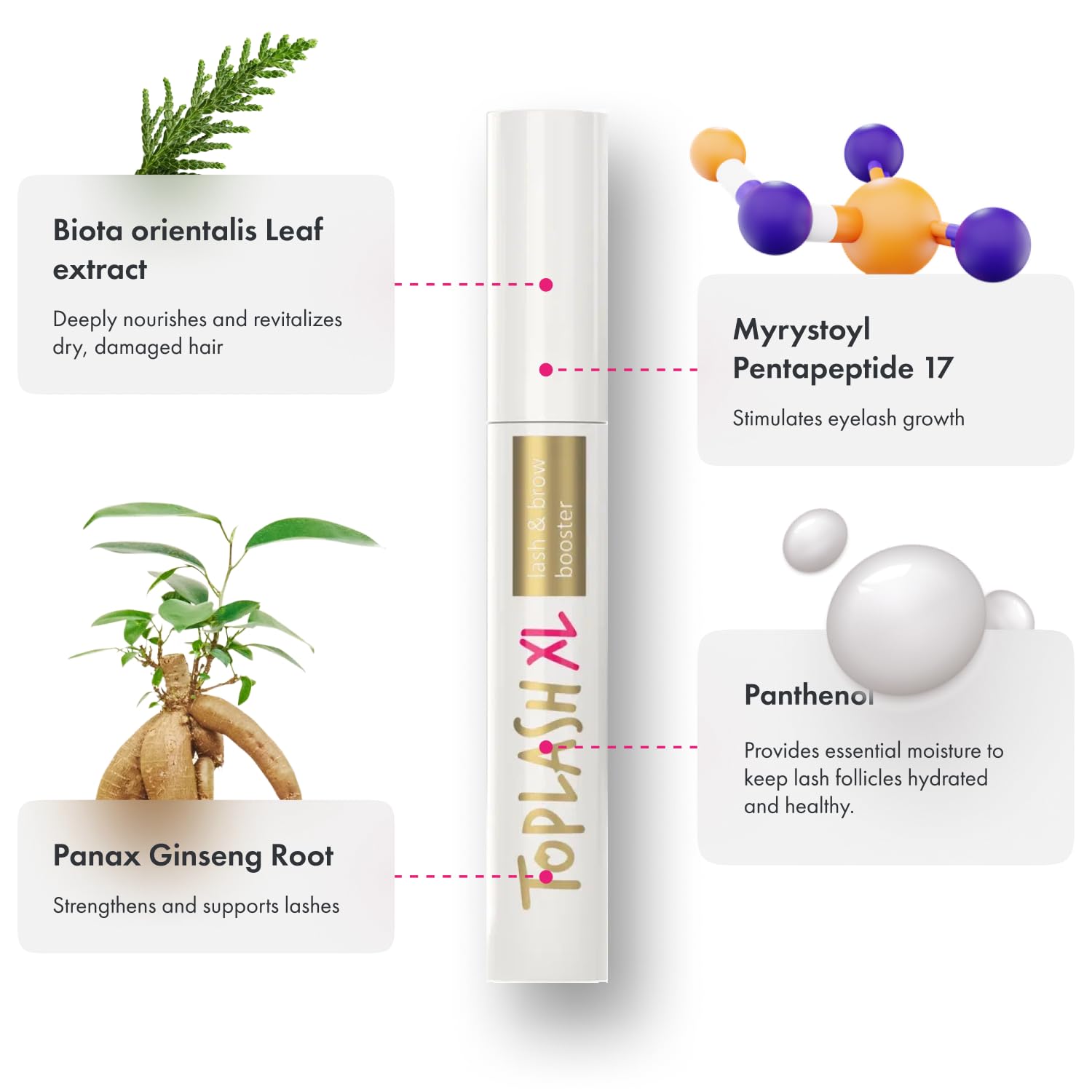 Toplash XL daily-application close-up shows wand and smooth glide.