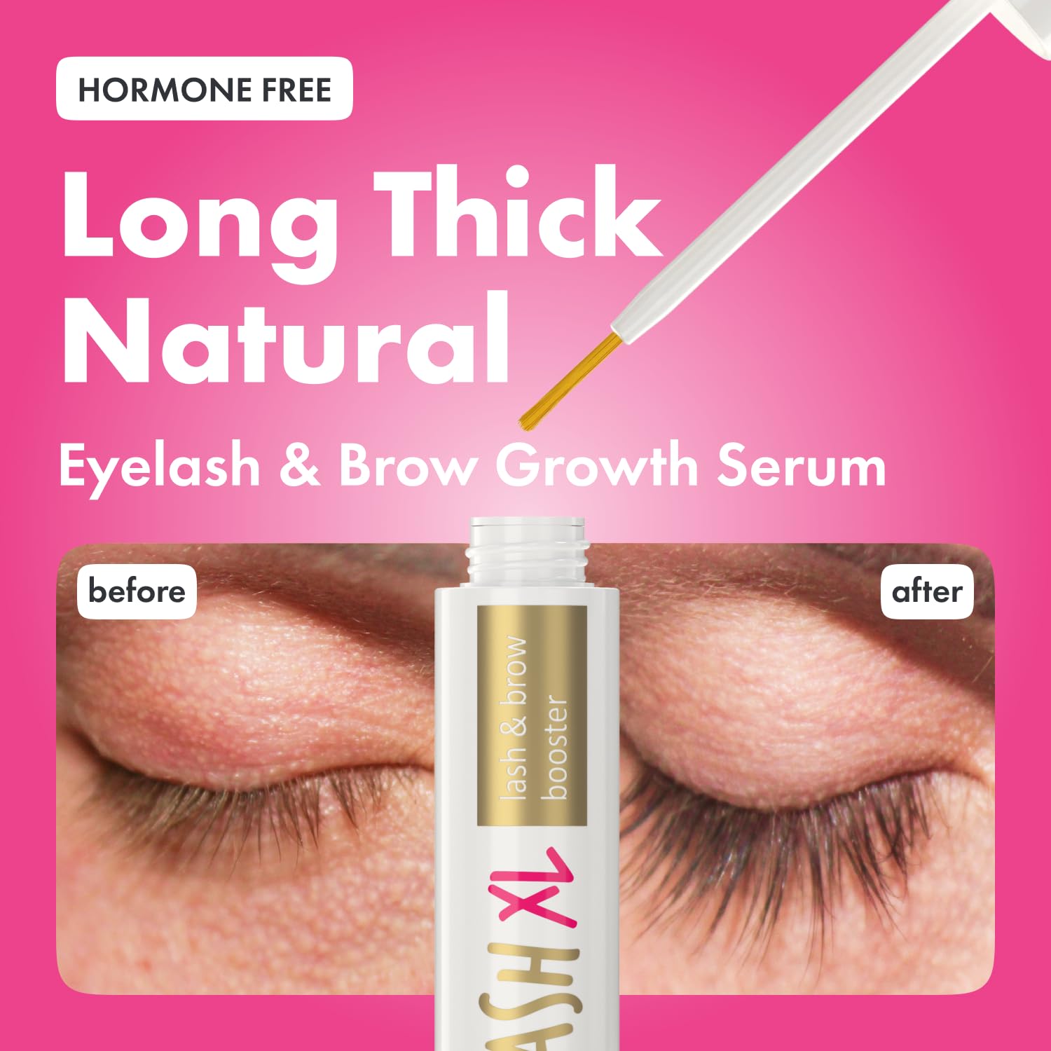 Toplash XL packaging highlights natural botanicals and peptide ingredients.