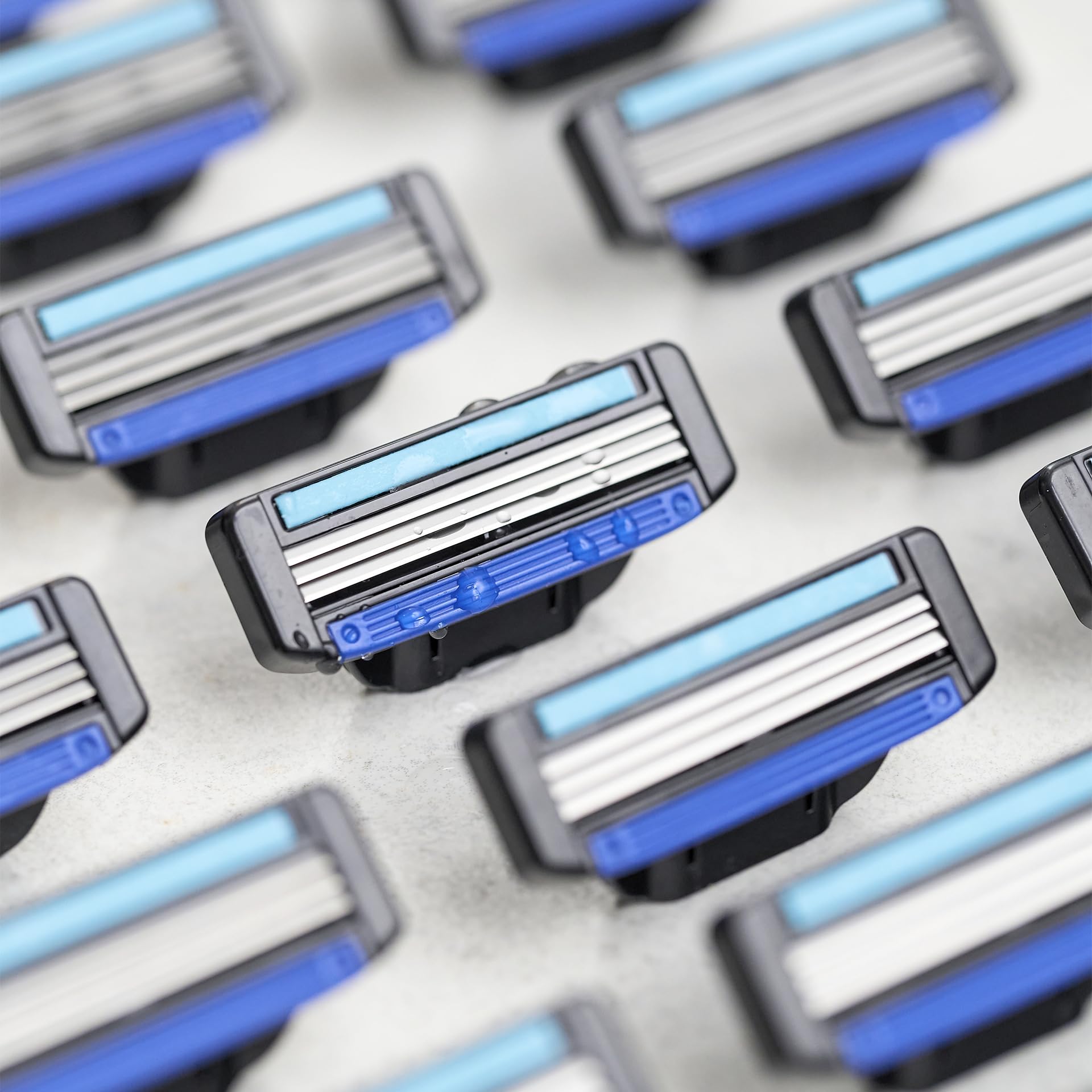 Toptech Razor 3 durable design closeup shows long-lasting refills for budget shaving.