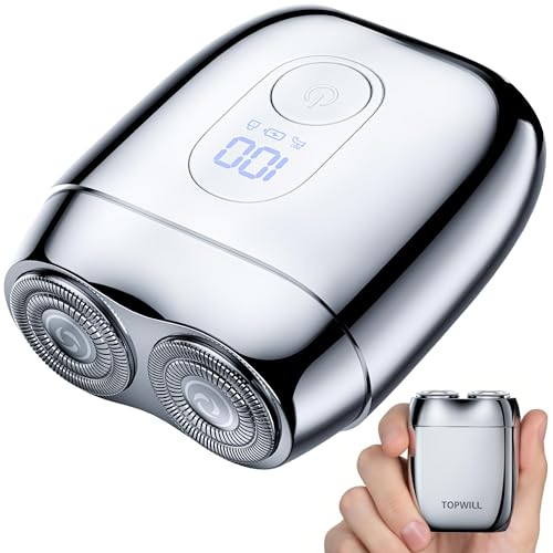 TopWill RX40 metal shaver closeup shows premium zinc alloy body for durable travel grooming.