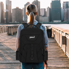 TORIBIO barber bag shows a dedicated laptop slot for on-site work flexibility.