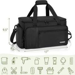 TORIBIO barber bag two-way zipper ensures smooth, quick access