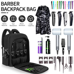 TORIBIO barber bag external USB port enables on-the-go charging.