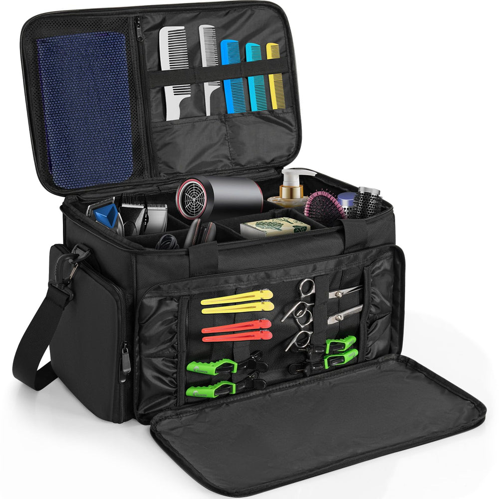 TORIBIO large-capacity hairdresser bag open compartment for easy tool access during sessions