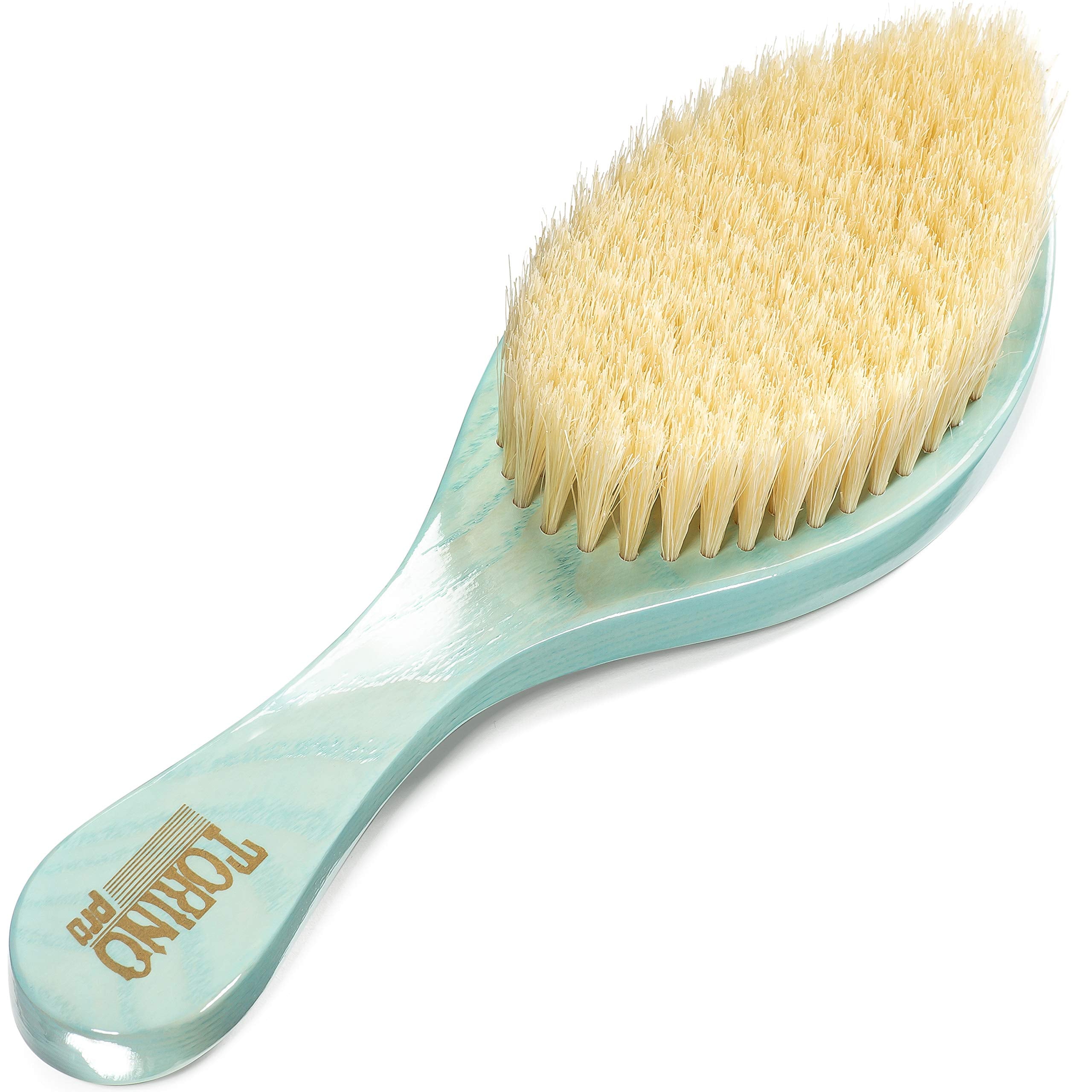 Torino Pro Wave Brush with extra-long boar bristles for thorough distribution.