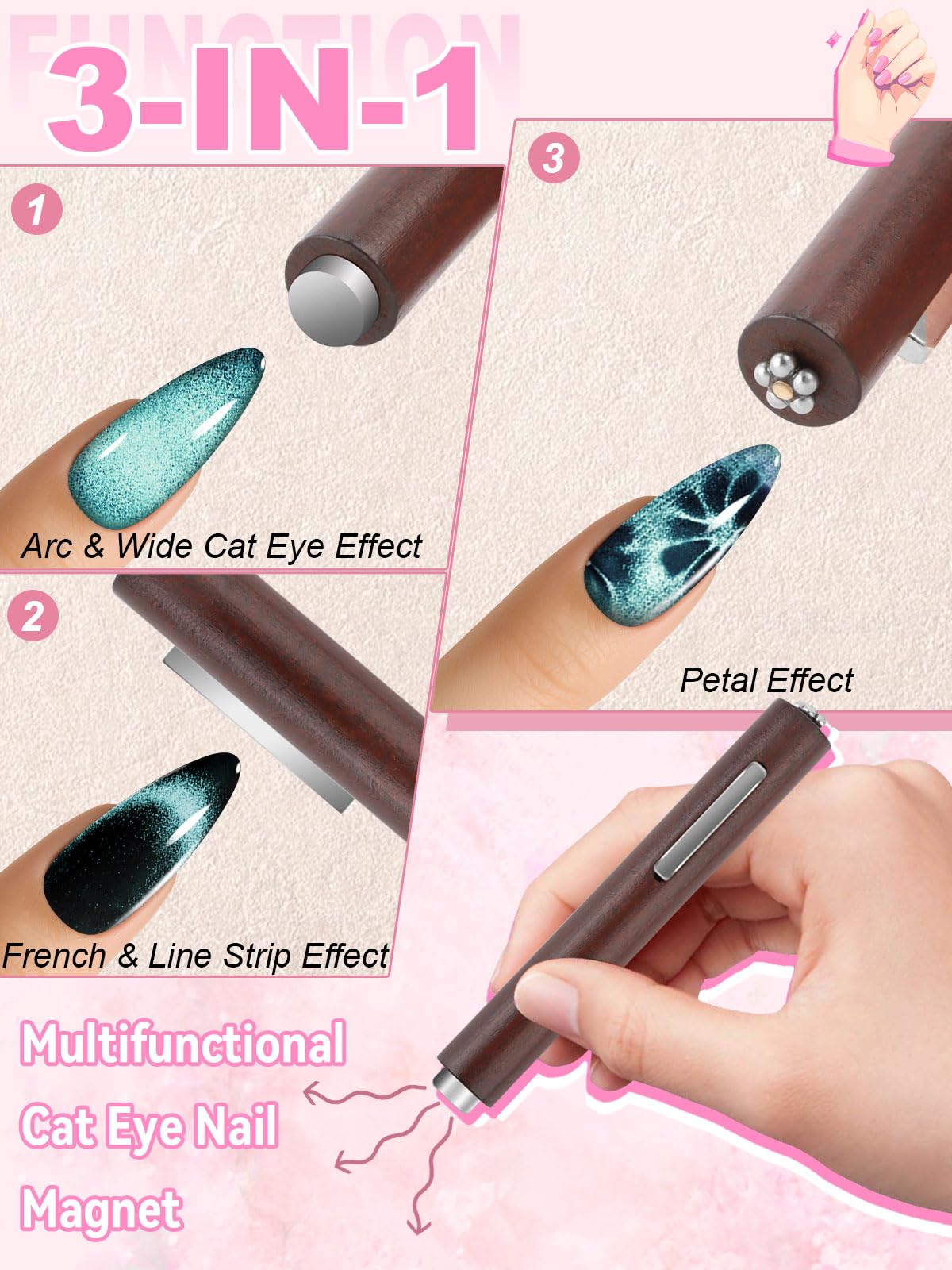 TOROKOM Cat Eye magnets closeup shows precision for patterns