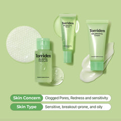 Torriden BALANCEFUL Cica Trial Kit serum dropper close-up emphasizing lightweight hydration.