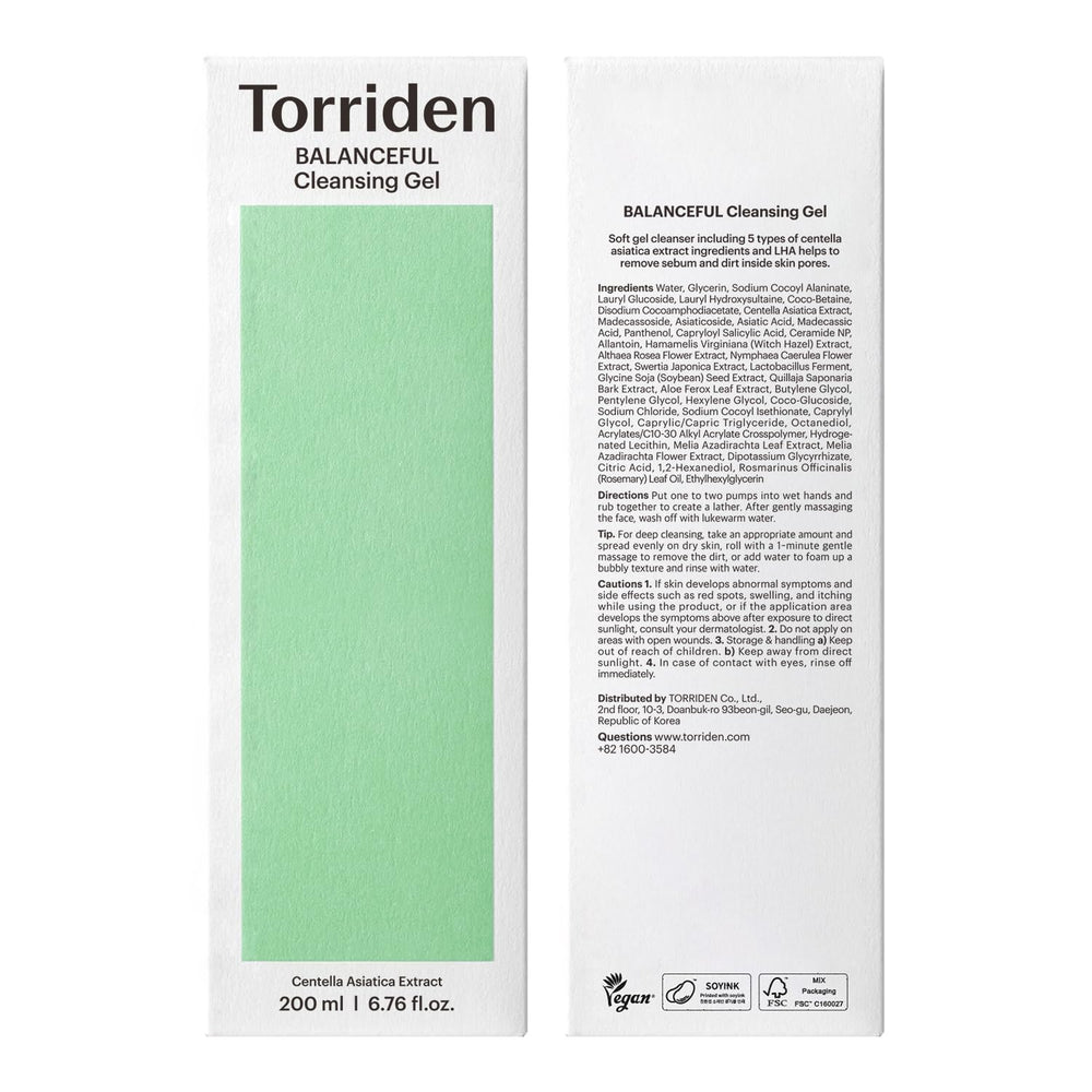 Torriden Balanceful cleanser on shelf shows compact travel-friendly packaging