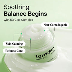 Torriden Balanceful Cream packaging on display highlights clean beauty and sustainability.