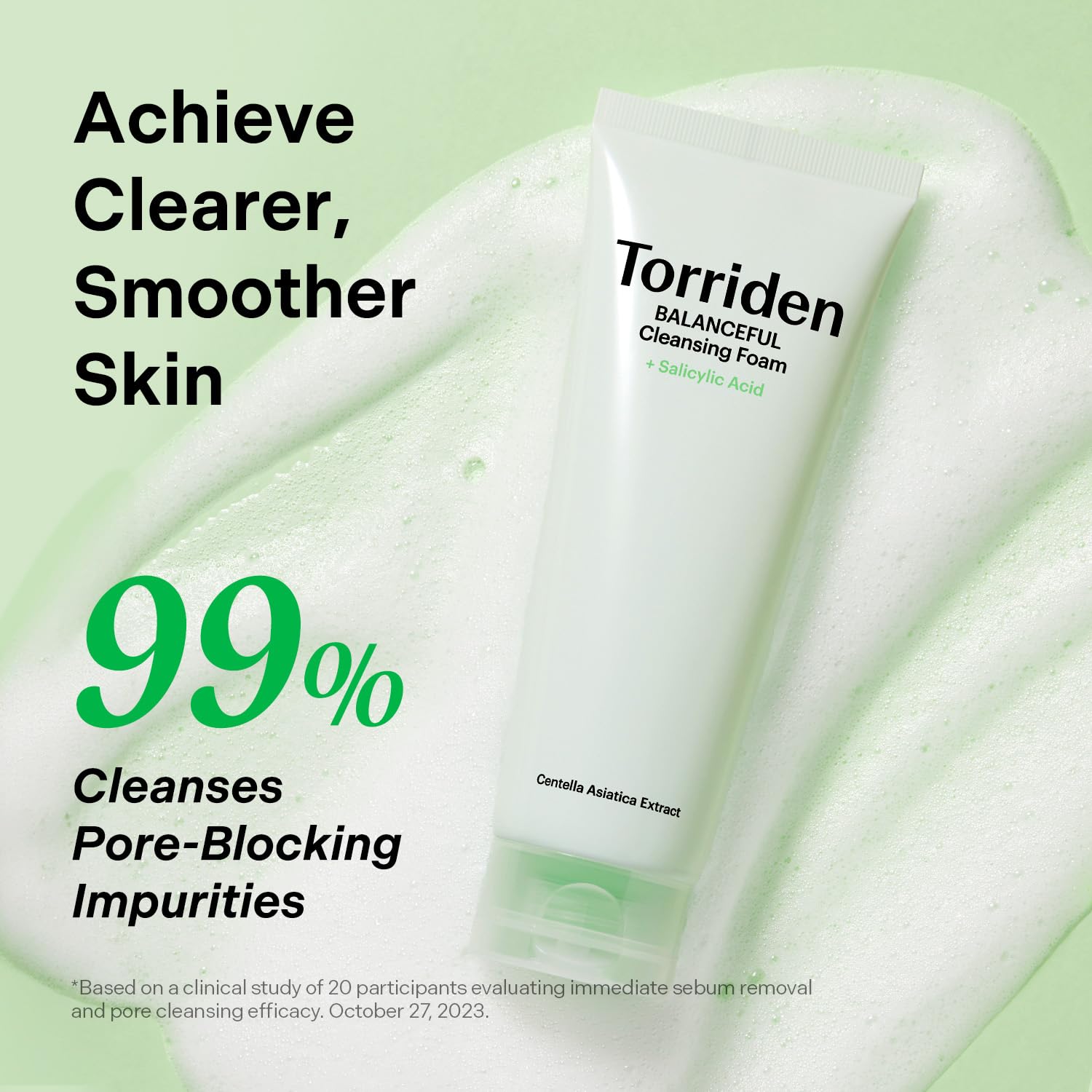 Torriden Balanceful Foam BHA-PHA action supports mild exfoliation and sebum control.