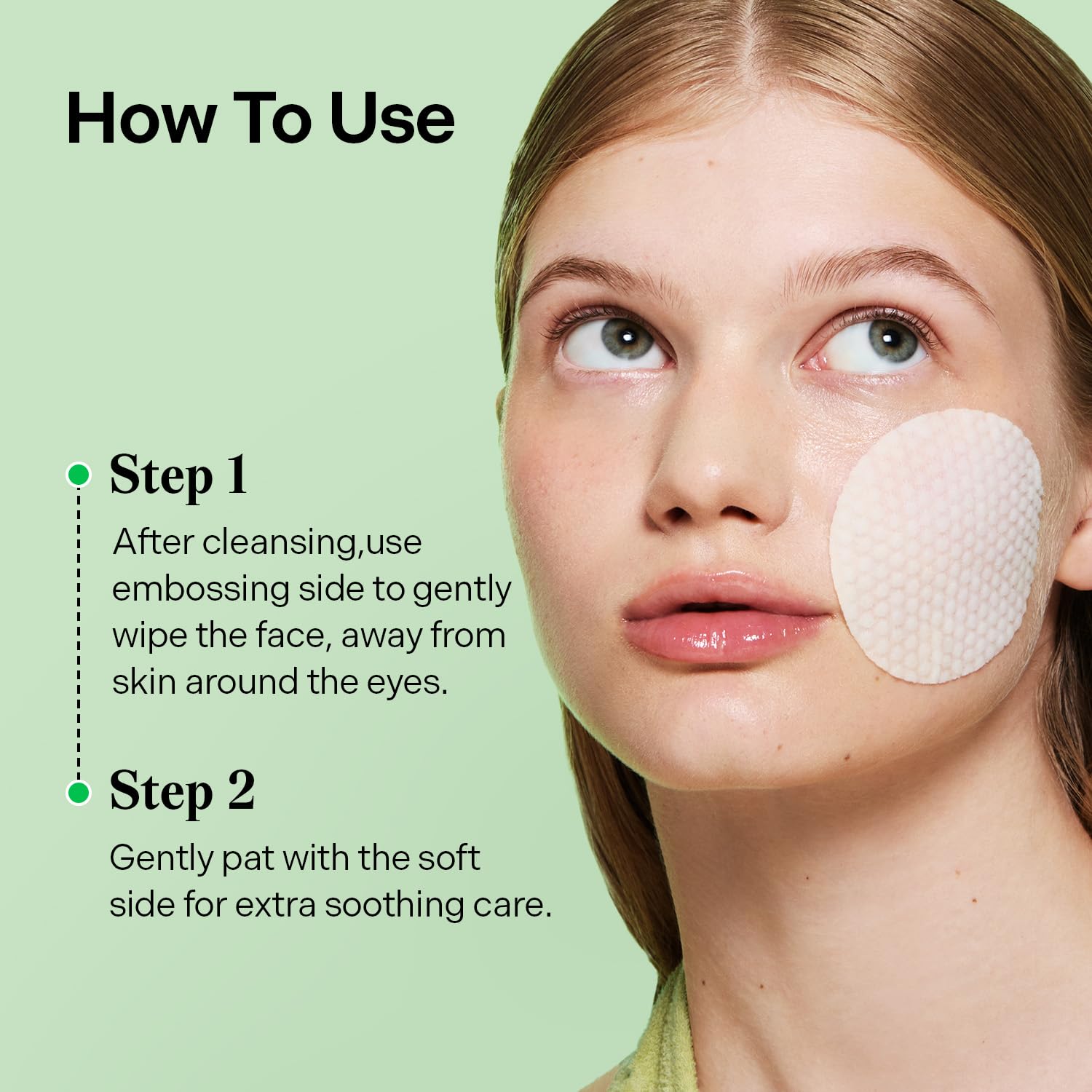 Torriden BALANCEFUL pad being used on skin for sensitive skin care