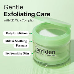 Close-up of Torriden BALANCEFUL pads ready for gentle face application