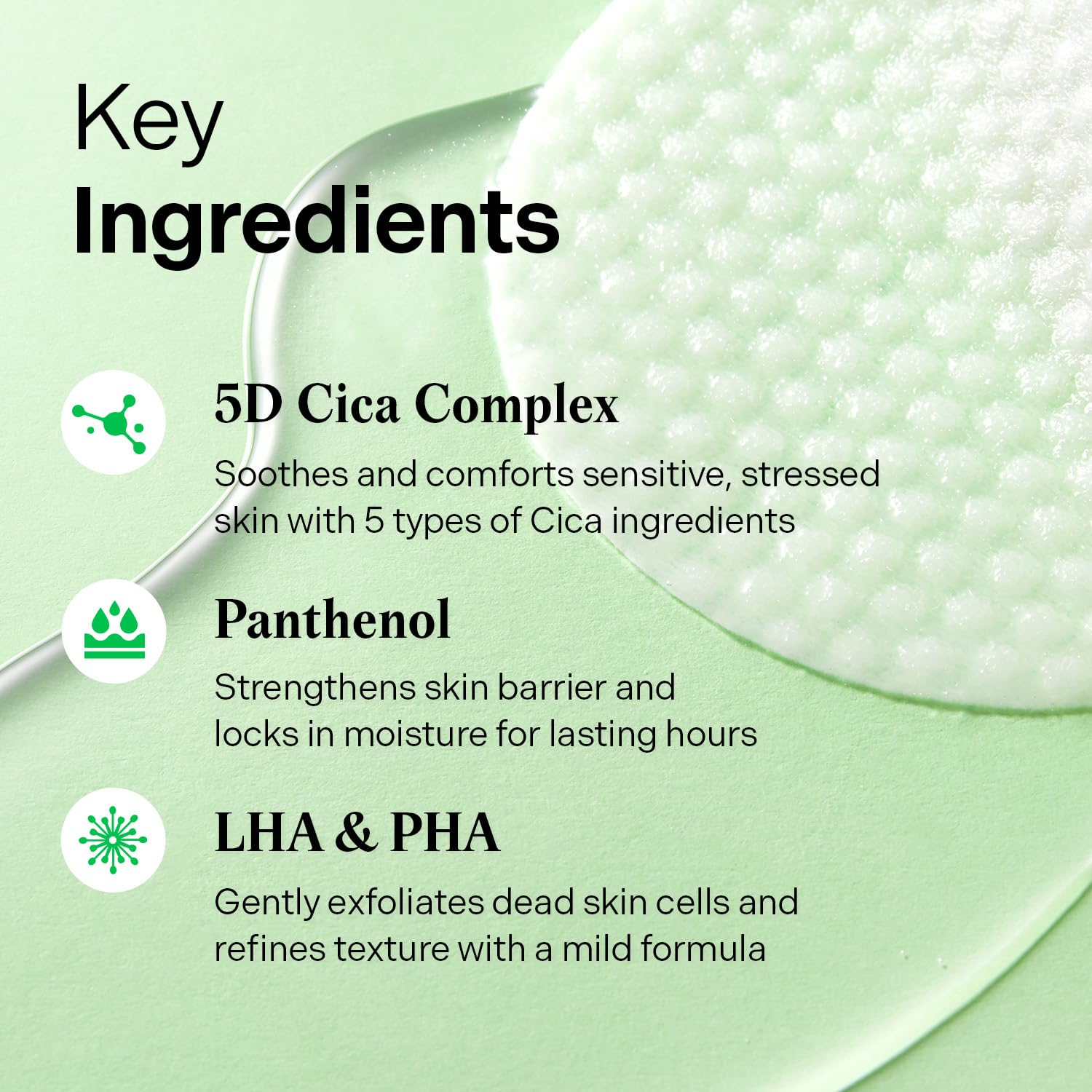 Torriden BALANCEFUL textured pad surface indicating gentle exfoliation