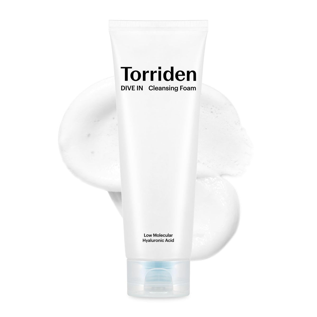 Torriden DIVE IN cleansing foam bottle displayed for daily facial cleansing