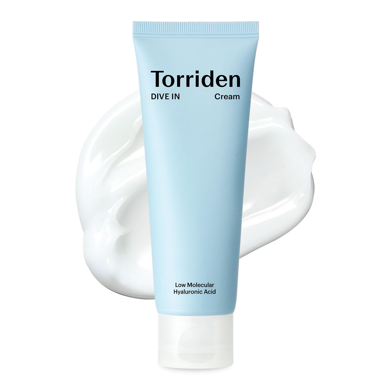 Torriden DIVE IN Cream texture close-up shows lightweight hydration.