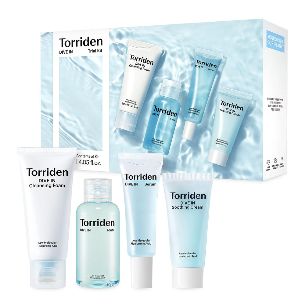 Torriden DIVE IN foam cleanser bottle for on-the-go refreshing cleanse.