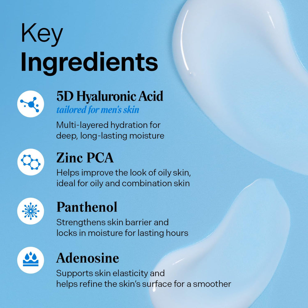Torriden Dive In for Men irritant-free badge supports gentle skincare claim.
