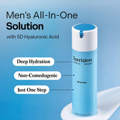 Torriden Dive In for Men texture swatch reveals lightweight, non-sticky finish.