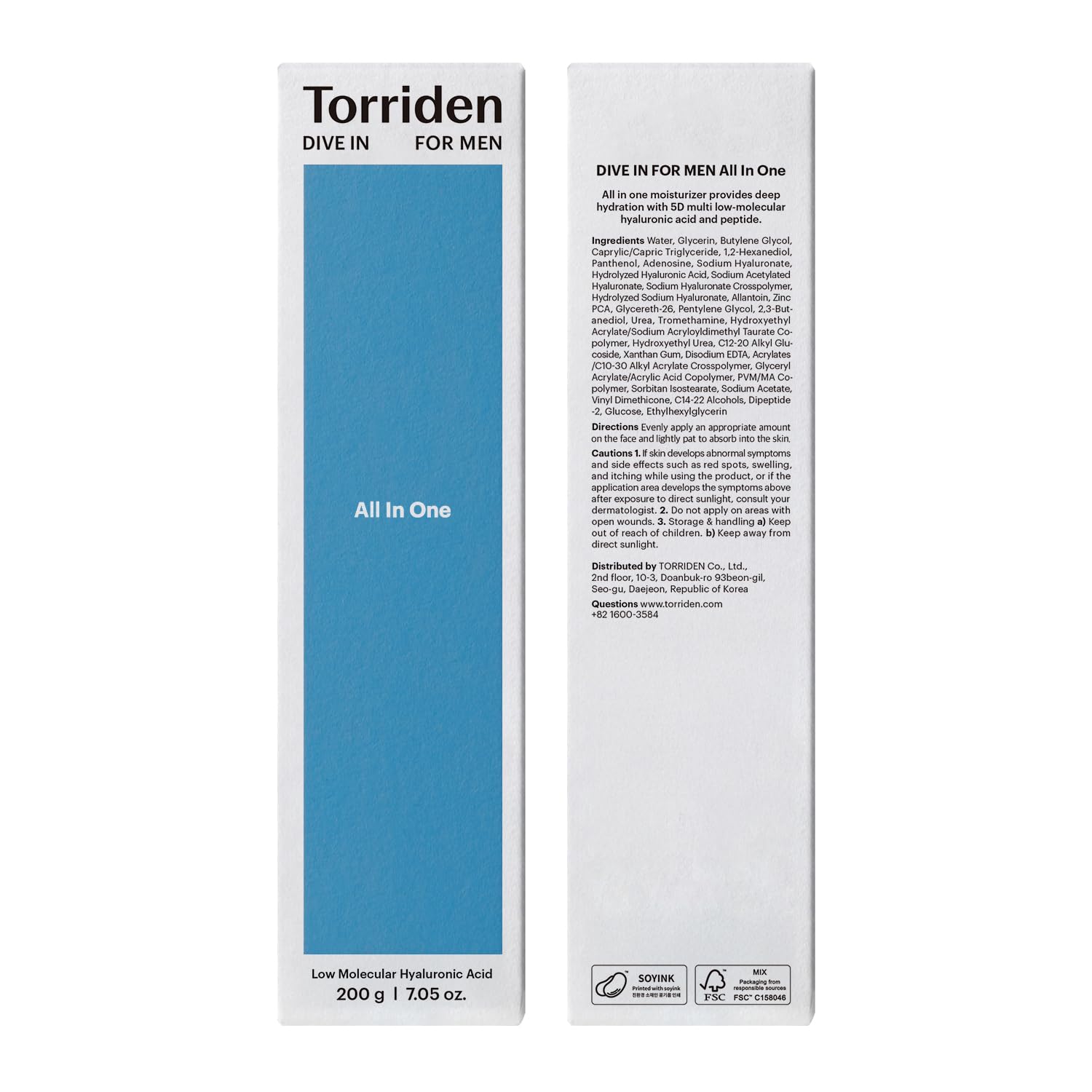 Torriden Dive In for Men compact travel-pack shown next to essentials.