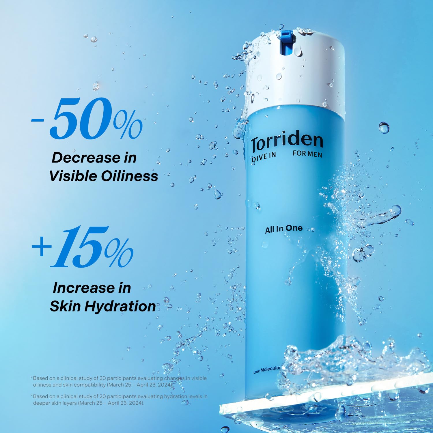 Torriden Dive In for Men vegan packaging highlights recycled materials.