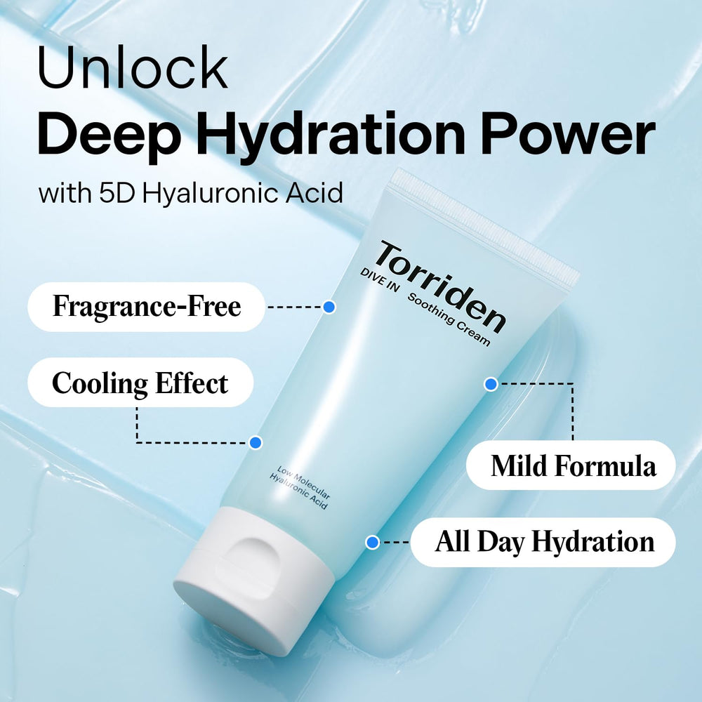 Torriden DIVE IN cream texture showing a bouncy gel for quick absorption.