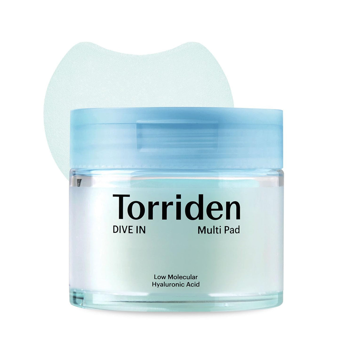 Torriden DIVE IN Multi Pad packaging highlights sustainable vegan skincare.