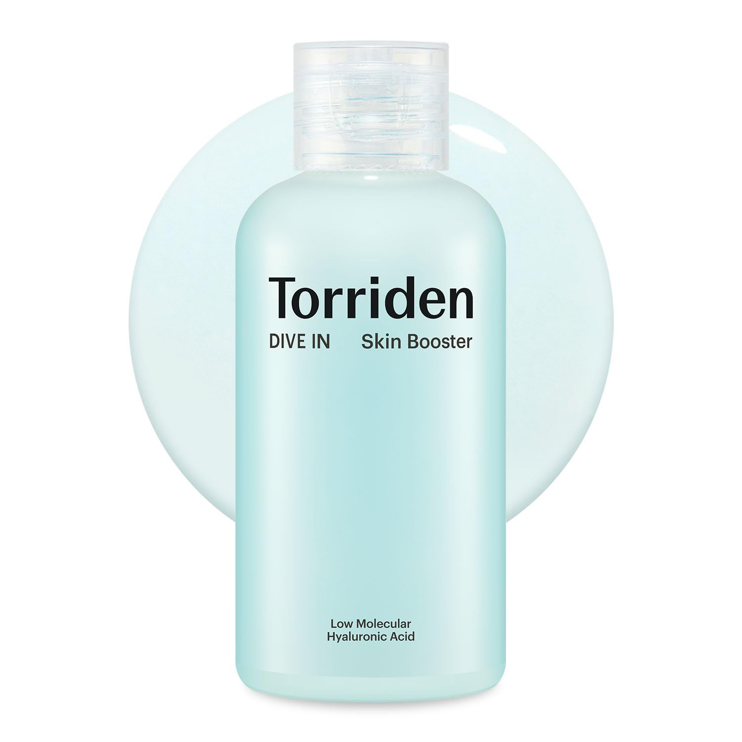 Torriden DIVE IN Skin Booster packaging shows sustainable bottle design for hydration-minded skin